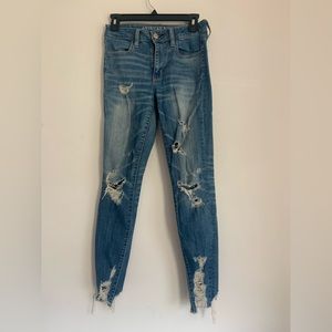 American Eagle Super Stretch Ripped Skinny Jeans